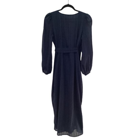 Emerson Fry India Collection Bishop Sleeve Dress In Dot Stripe Maritime Organic - Picture 10 of 13